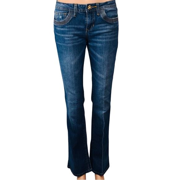 Y2k Phat Fashions Silver Label Jeans Flare Leg Iconic Cat Logo on back pocket - Picture 16 of 16